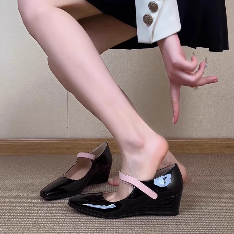 Women's Wedge Square Toe Shall - Velcro Hook Loop recension och pris