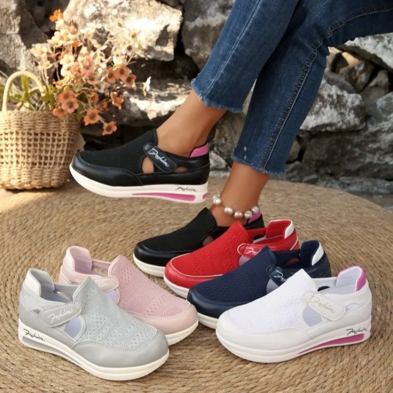 Women Platform Slip on Sneaker - Velcro Hook Loop recension och pris