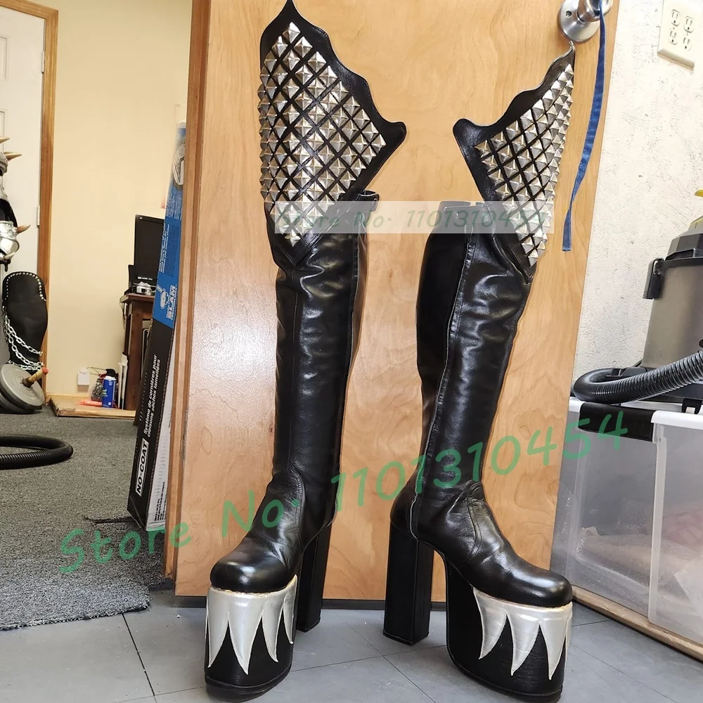 Black Knee High Platform Demon - Cosplay Flame Prop recension och pris