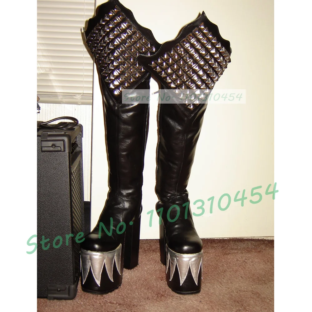 Black Knee High Platform Demon - Cosplay Flame Prop recension och pris
