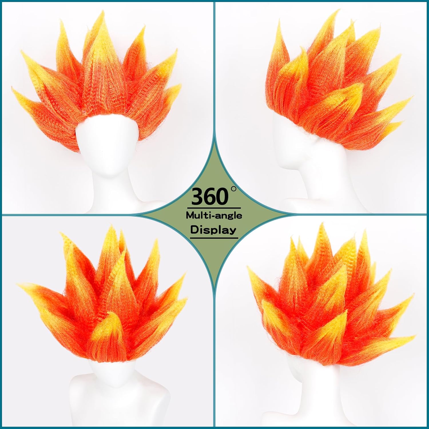 Flame Costume Wig Stylish Flam - Cosplay Flame Prop recension och pris