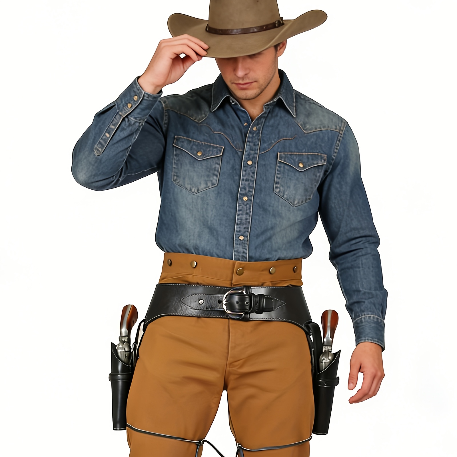 Vintage West Cowboy Thigh Hols - Cosplay Prop Pistol recension och pris